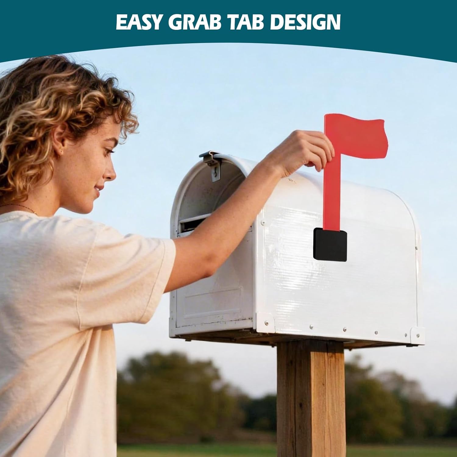 Universal Mailbox Flag Replacement Kit for Post Mount & Wall Mount Mailboxes, Easy-Install, Weather-Proof & Tool-Free Assembly with Strong Adhesive (Red) 1 Pack