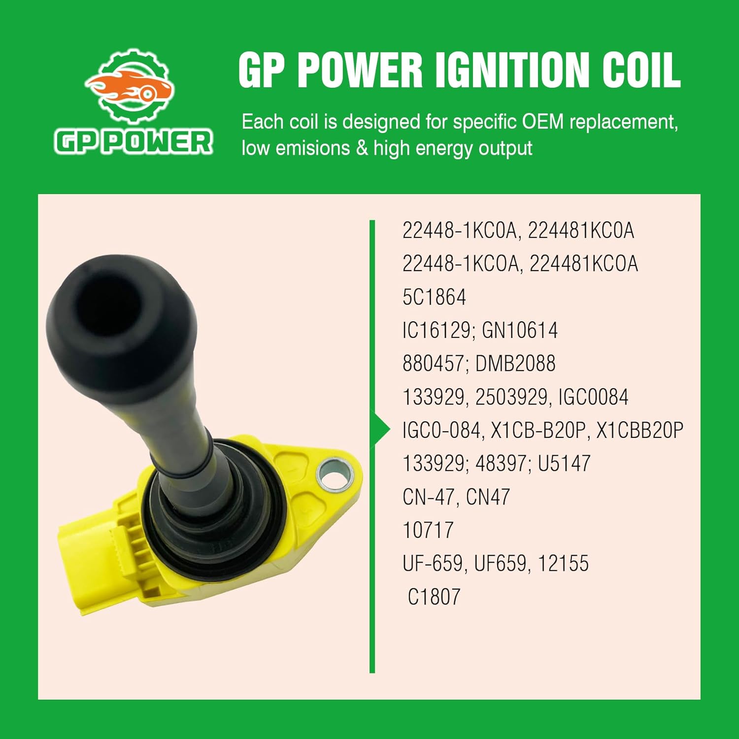 Ignition Coil Pack Set of 4 Replacement for 22448-1KC0A 224481KC0A UF-659 UF659 C1807 Compatible with Nissan Juke Qashqai Rogue Sentra 1.6T 2.0L L4