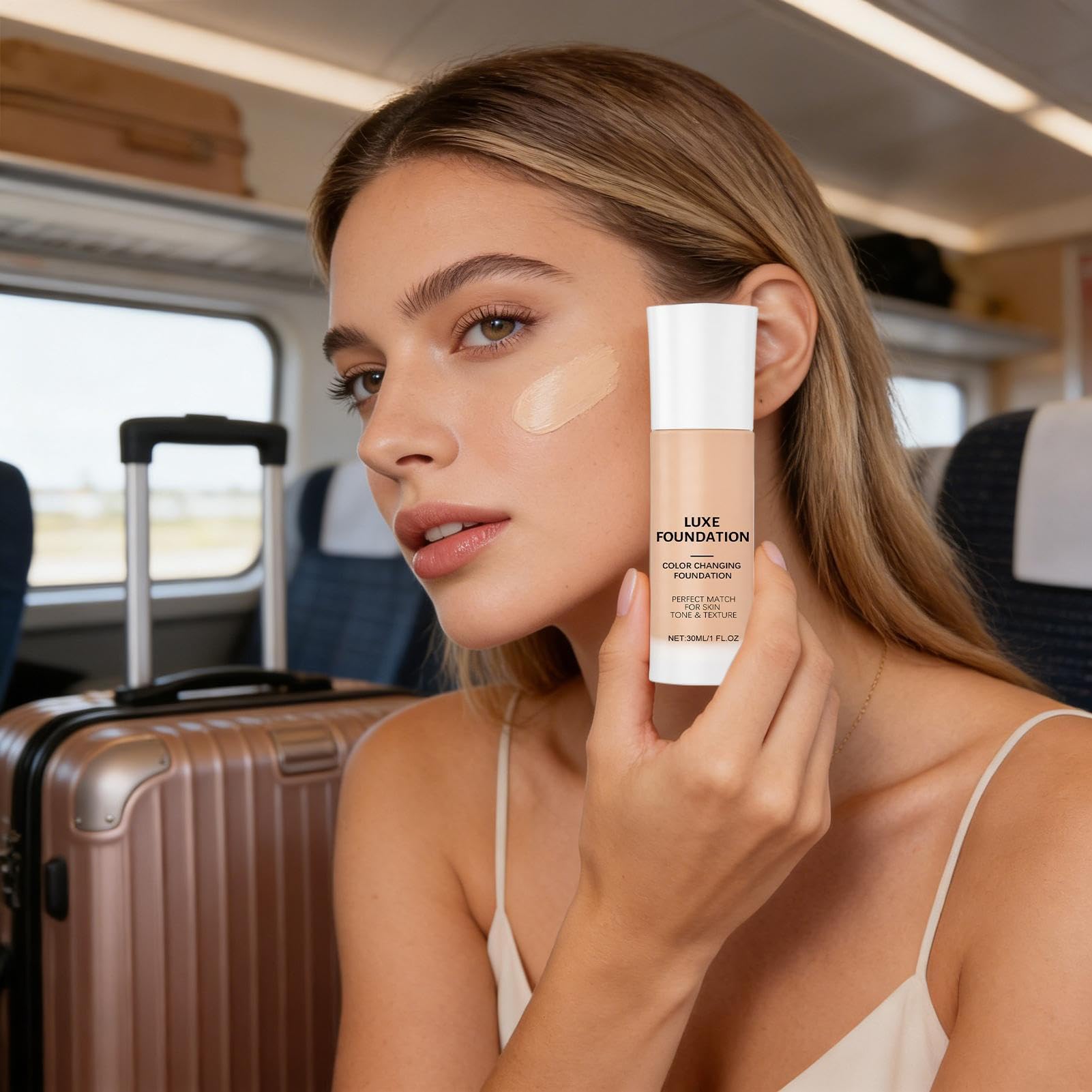 LUXE Base correctora de color inteligente, base que cambia de color, imprimadores faciales de 30 ml, para imperfecciones, belleza, espinillas de la piel, iluminador — view 2