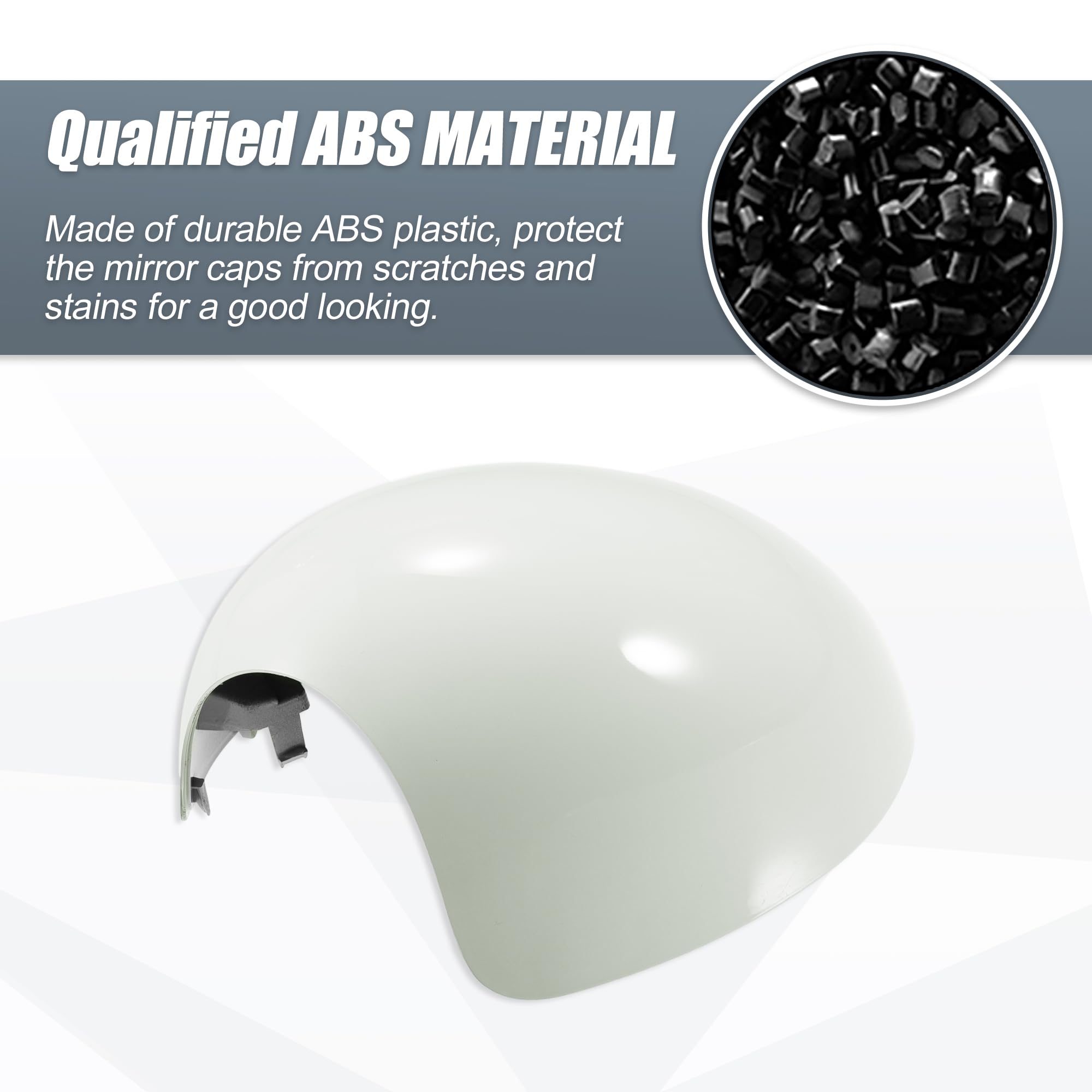 QUARKZMAN Cubierta de Espejo Retrovisor de Coche para Lado de Conductor de Pasajero para BMW para Mini Clubman R55 Hatchback Cooper R56 Convertible R57 Trims Blanco