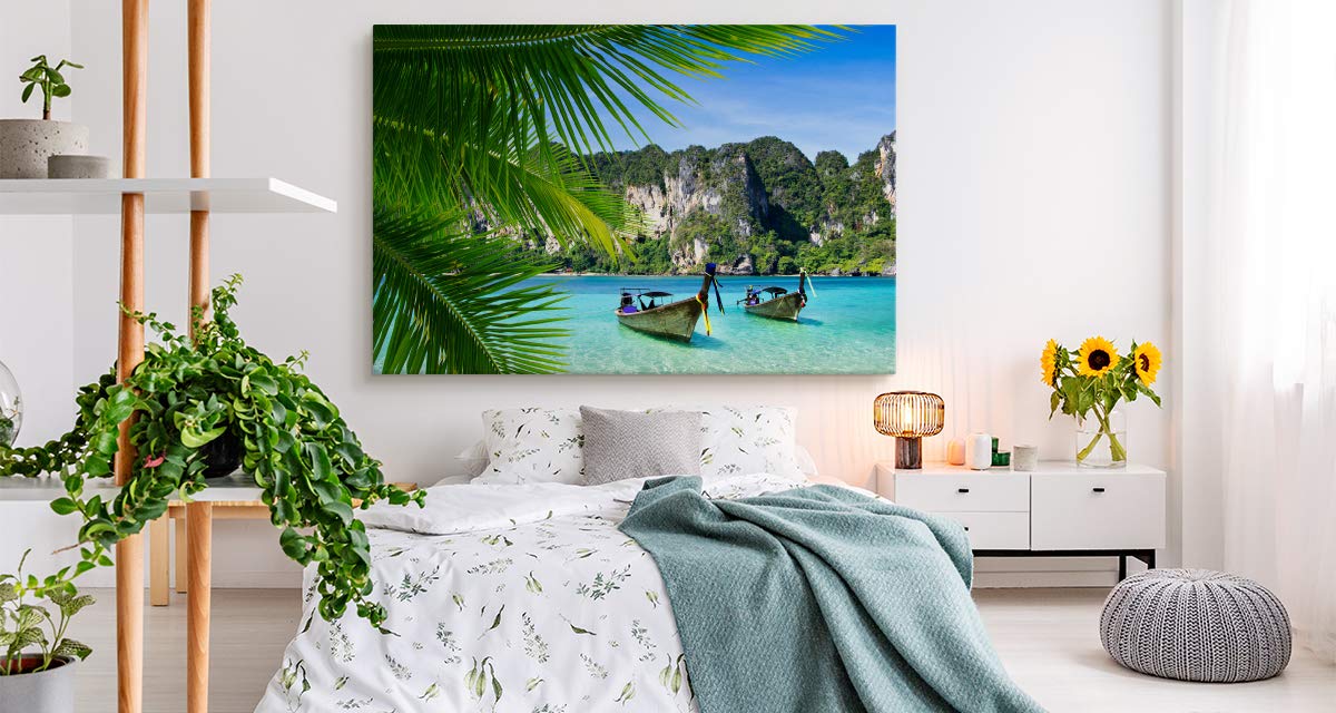 Muralo Obrazy plaża 100 x 70 cm morze jezioro obraz na płótnie obraz ścienny Karaiby pokój dekoracja pokoju obraz na płótnie sypialnia salon dekoracja ścienna design ściana obraz natura krajobraz