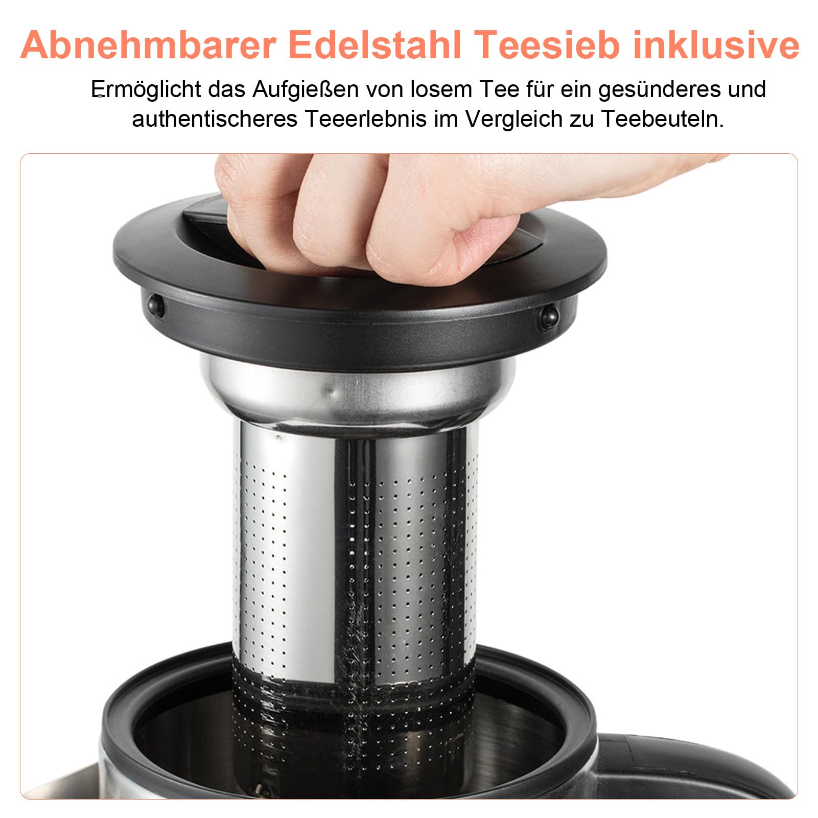 SENECESLI Elektrischer Türkischer Teehersteller, Edelstahl -Doppelkinder -Teekessel, Inklusive Infuser, Automatische Absperrung und Kochen Trockener Schutz, 1l Kessel + 2L Teekanne, 1800W (EU)