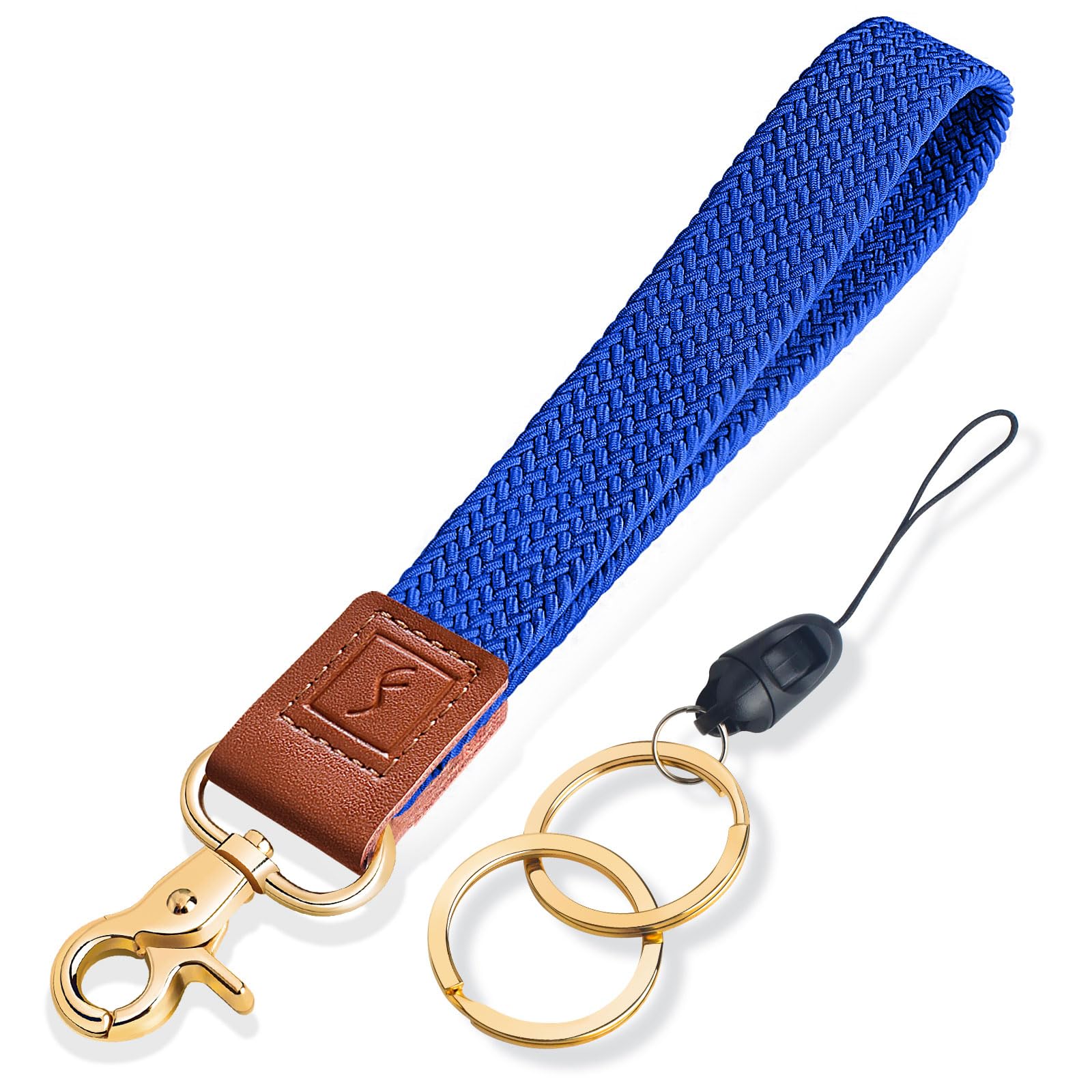Fishent Stretchy Wristlet Keychain,Braided Cute Wrist Lanyards for Keys, Key Chain Holder for Women Men, Wrist Strap Keychain for Car Keys Phone