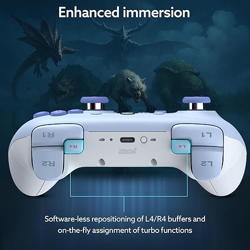 Vista 5 de 8Bitdo Ultimate 2C Bluetooth Controller for Switch/Switch 2 - Wireless Gaming Controller with Hall Effect Joysticks, 6-Axis Motion Control, Azul