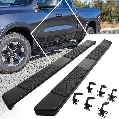 Miniatura 6 de PM PERFORMOTOR Estribos de barra Nerf con revestimiento de polvo de 6 pulgadas compatibles con cabina Ram 1500 Quad (extendida) 2019-2022 (excluye