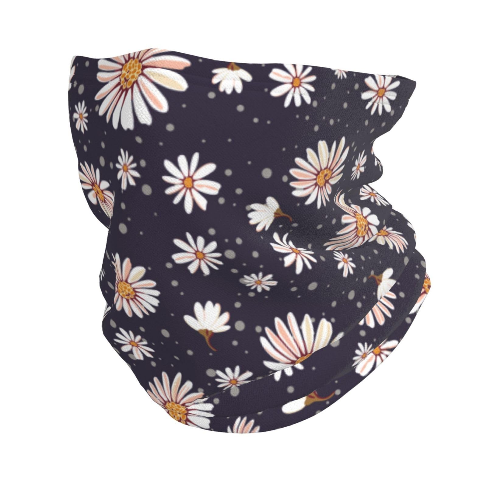 Hyaszst Unisex As Picture Bandana Multifunctional Headwear Scarf Face Shield Neck Warmer Tube,Daisy Pattern