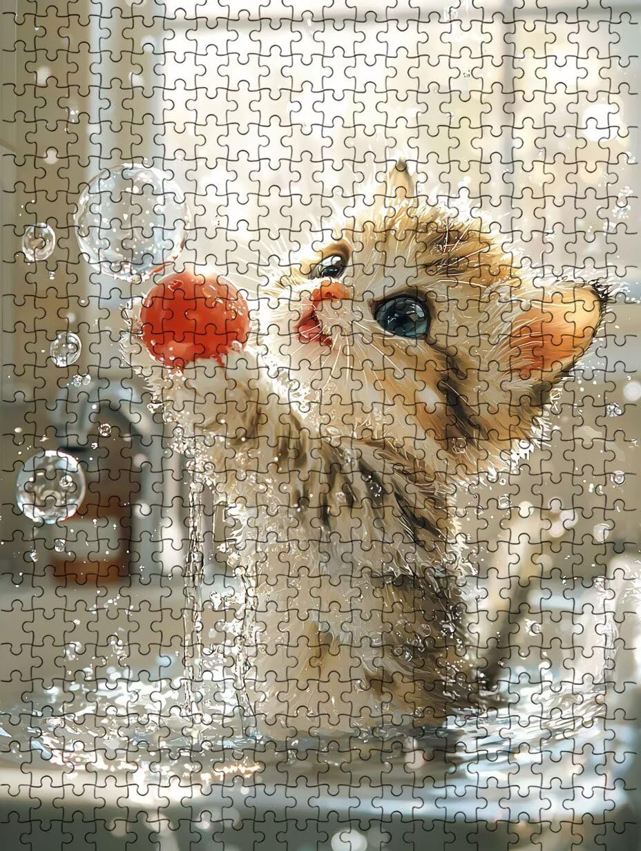 Baden Katze Puzzle 2000 Teile, Klassische Puzzles, Geschicklichkeitsspiel Puzzle für Erwachsene, Puzzlespiele für Die Ganze Familie, Mit Schöner Verpackung, Dekoration Puzzles DX0YL3-914