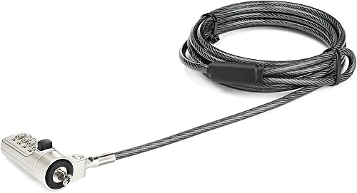 Candado de cable para laptop de 6.5 pies, cerradura de cable de seguridad antirrobo con combinación de 4 dígitos para computadora portátil con