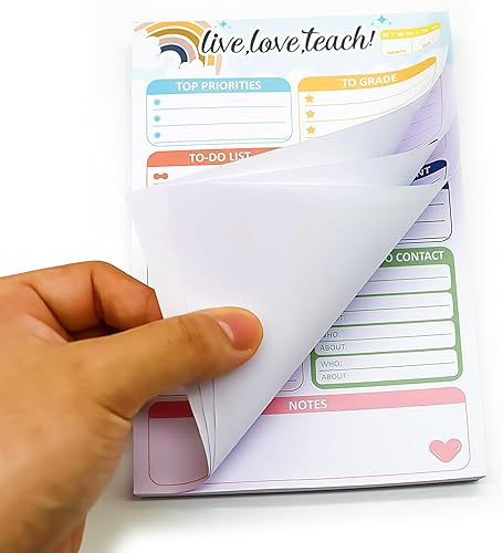 Miniatura 7 de Bloc de notas de 100 hojas para profesores para el aula de 5.5 x 8.5 pulgadas, bloc de listas de tareas y suministros para escuelas primarias, bloc