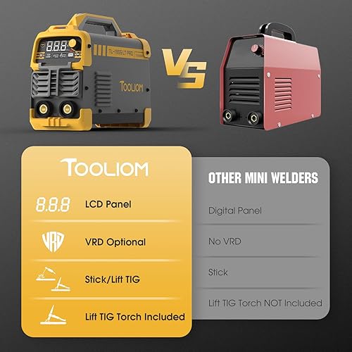 Vista 12 de TOOLIOM 135A 110V Mini Stick Soldador MMA ARC Soldador DC Inverter Soldador con pantalla digital Máquina de soldadura portátil