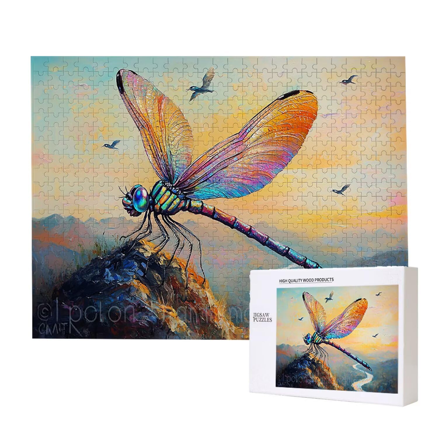 1500 Pezzi di Puzzle, libellula1500 Pezzi di Puzzle per Adulti, Regalo di Anniversario, Regalo di Natale, Decorazione Della Casa, Prevenzione Della Degenerazione Cerebrale Negli Anziani v-681