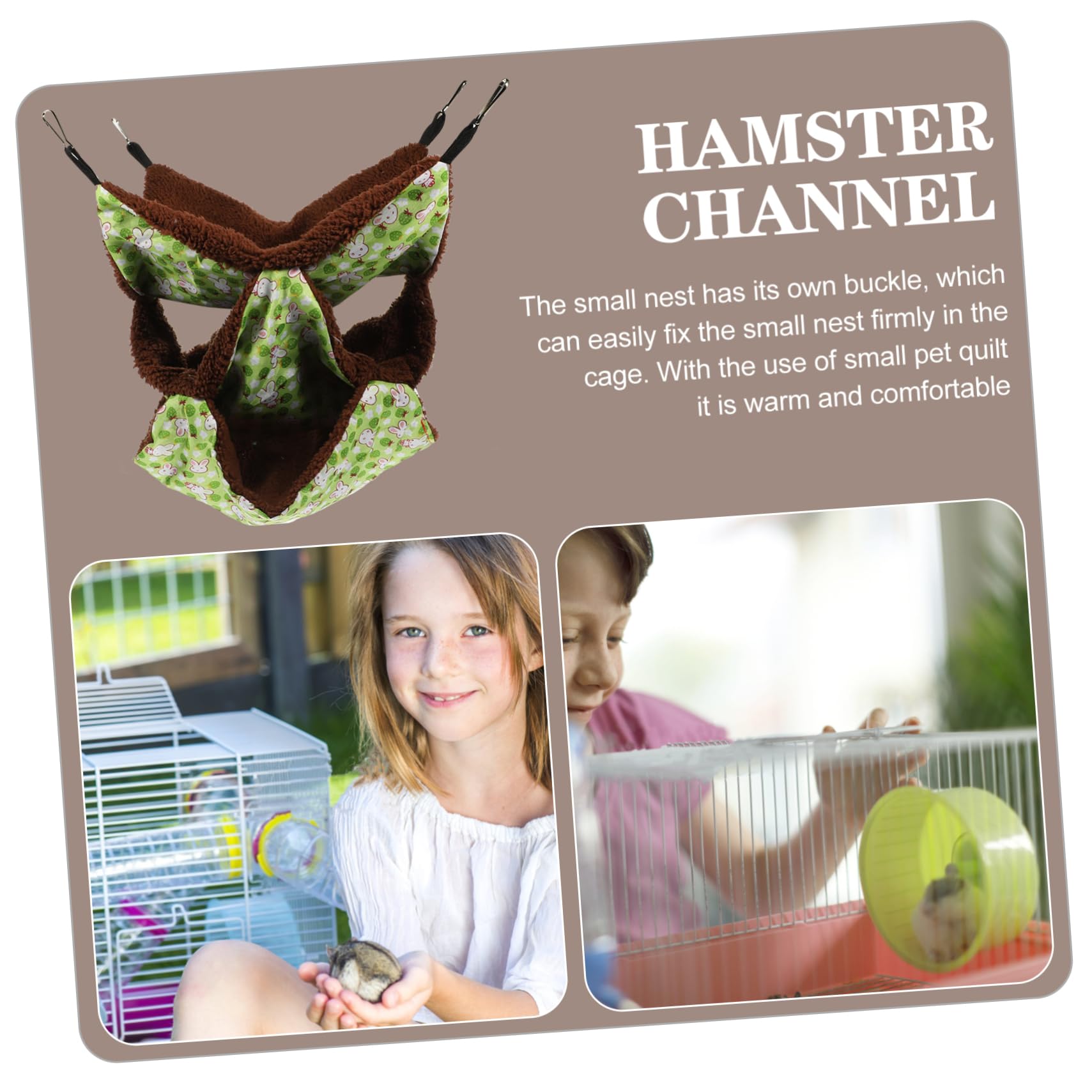 BESPORTBLE 4 Piezas Hamaca cálida para hámster Adorable Hamaca Chinchilla Peluche Hamacas para roedores Cama Colgante Animal pequeño Delicada Cama de hámster Invierno Conejillo de Indias