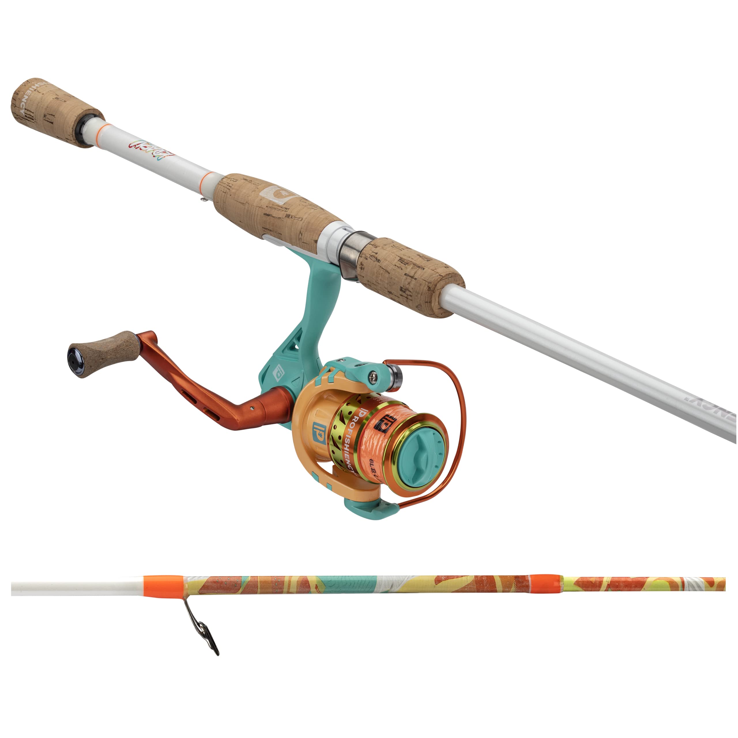 ProFISHiency 6' Krazy Rec Spincast Combo | Micro Spincast Reel | Aluminum Handle w/Cork Knobs | Pre-Spooled w/ 6lb Hi-VIZ