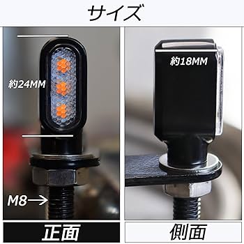 Amazon | KICARYAJP バイク用ウインカー LED 小型 高視認性 超高