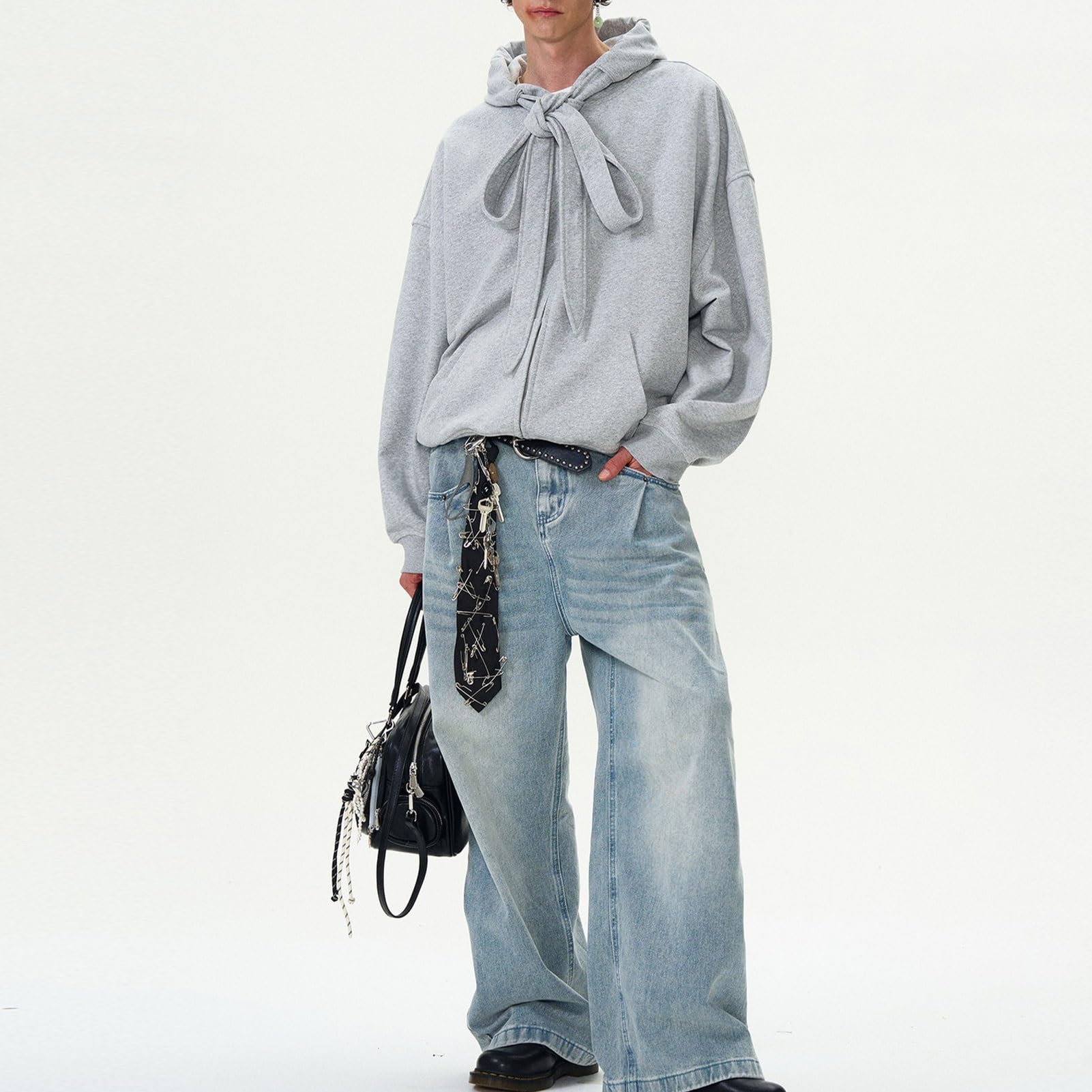 Męska Sznurowana Bluza Z Kapturem, Bluza Z Kieszenią W Stylu Retro Na Jesień, Na Co Dzień, W Stylu Streetwear