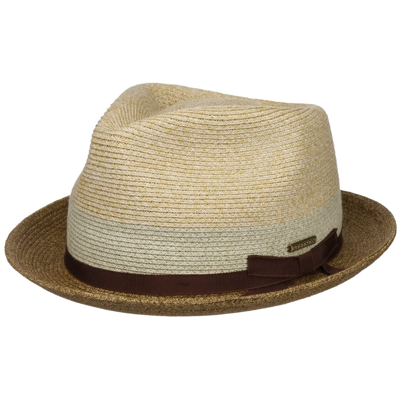 Stetson Sombrero de Paja Contrast Brim Player Mujer/Hombre - Playa Sol para el jardín con Banda Grosgrain Primavera/Verano