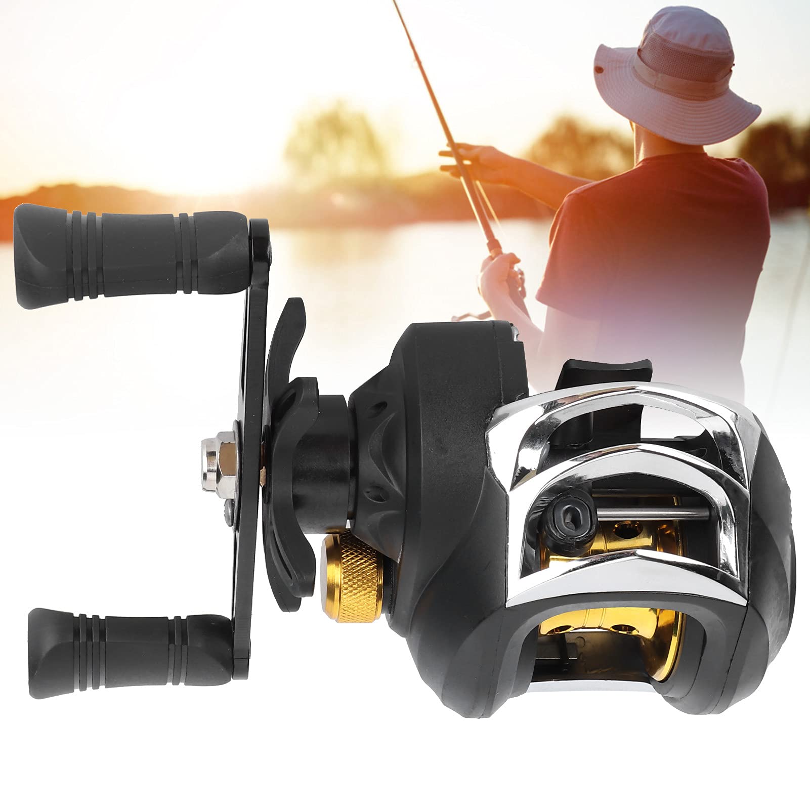 Shanrya Moulinet Baitcasting Haute Vitesse 7.2:1, 17 + 1BB Baitcasting Reel pour Bobine de pêche à Rapport de Vitesse de Vitesse(Main Gauche)