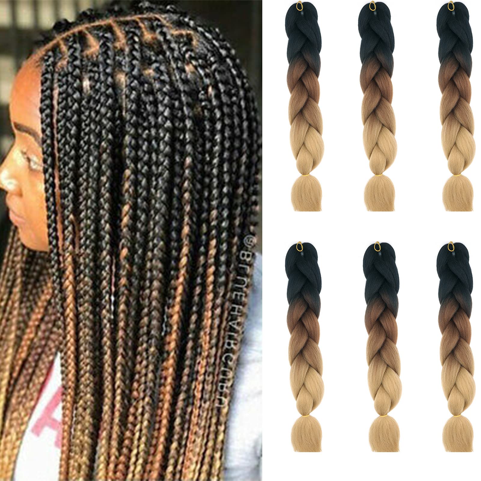 24inch Jumbo Braids Hair Extensions Ombre Braiding Hair Synthetic 3Pieces/lot Crochet Twist High Temperature African Box Braids, Sapphire Blue — view 72