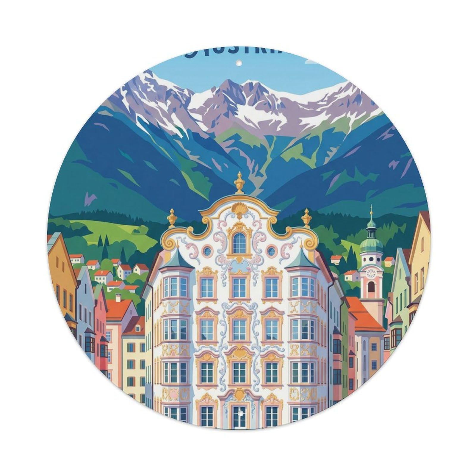 Vintage Travel Innsbruck Austria Brilliant Metal Tin Sign