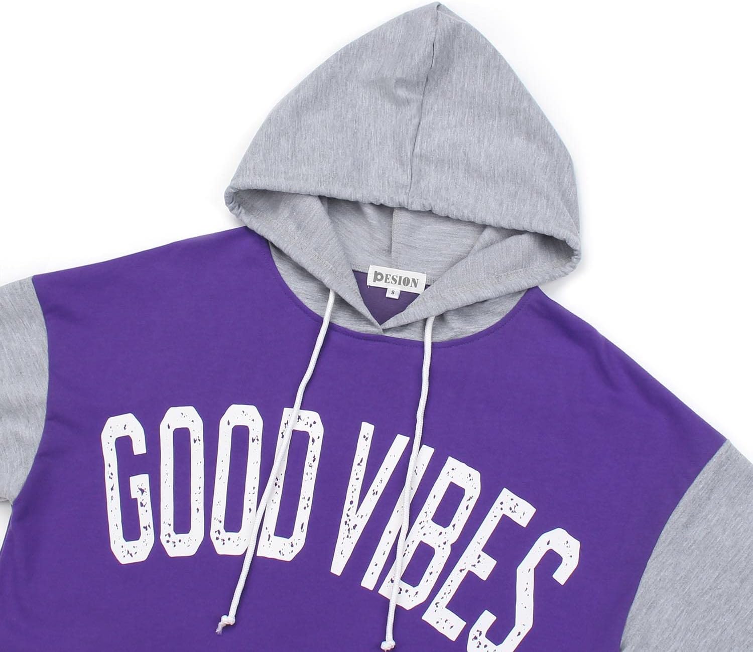 PESION Womens Pullover Hoodies Oversized Graphic Color Block Novelty Hoodie Sweatshirts with Pockets - Image 5