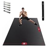 HAPBEAR Extra Large Exercise Mat-7'x5'/6'x8'/6'x9'/6'x10'/6'x12'x8mm(1/3 inch),Non-Slip, Ultra Durable, Thick Workout Mats for Home Gym Flooring Cardio, Yoga Mats for Fitness, High-Density Exercise Mat, Shoes-Friendly