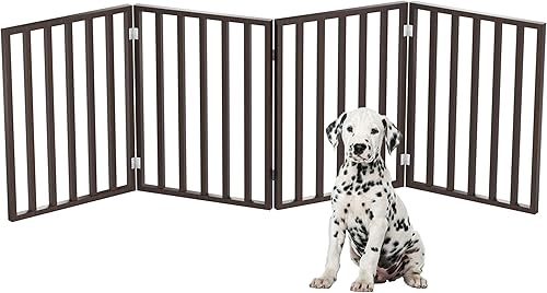 PETMAKER - Puerta de madera independiente para mascotas, valla plegable para interiores con diseño ligero para perros, gatos y mascotas