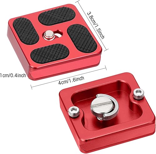 Vista 50 de Frienda 2 piezas de placa de liberación rápida de metal con tornillo de cámara de 1/4 a 20 placa de montaje de trípode se adapta estándar para Negro