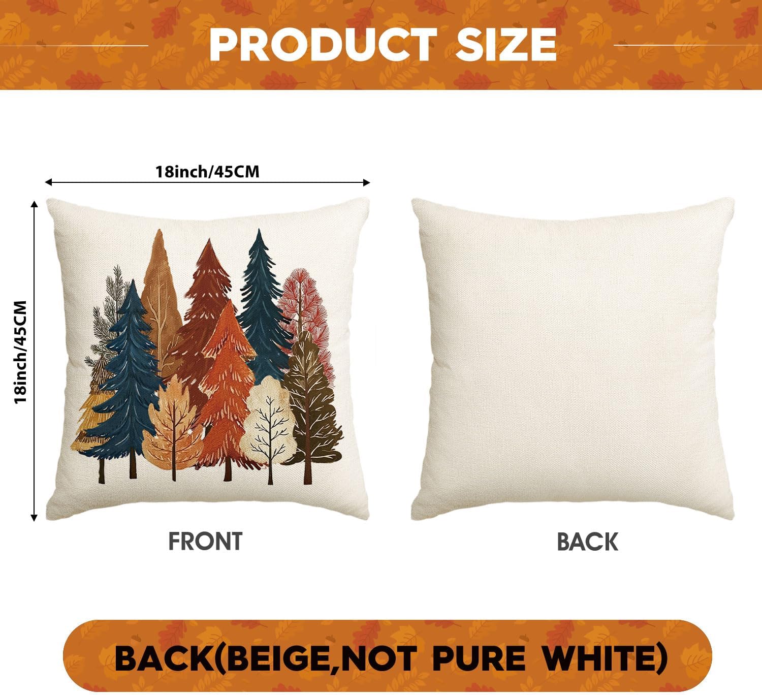 AVOIN colorlife Hallo Fall Trees Throw Pillow Covers 18x18 Inch Set of 4
