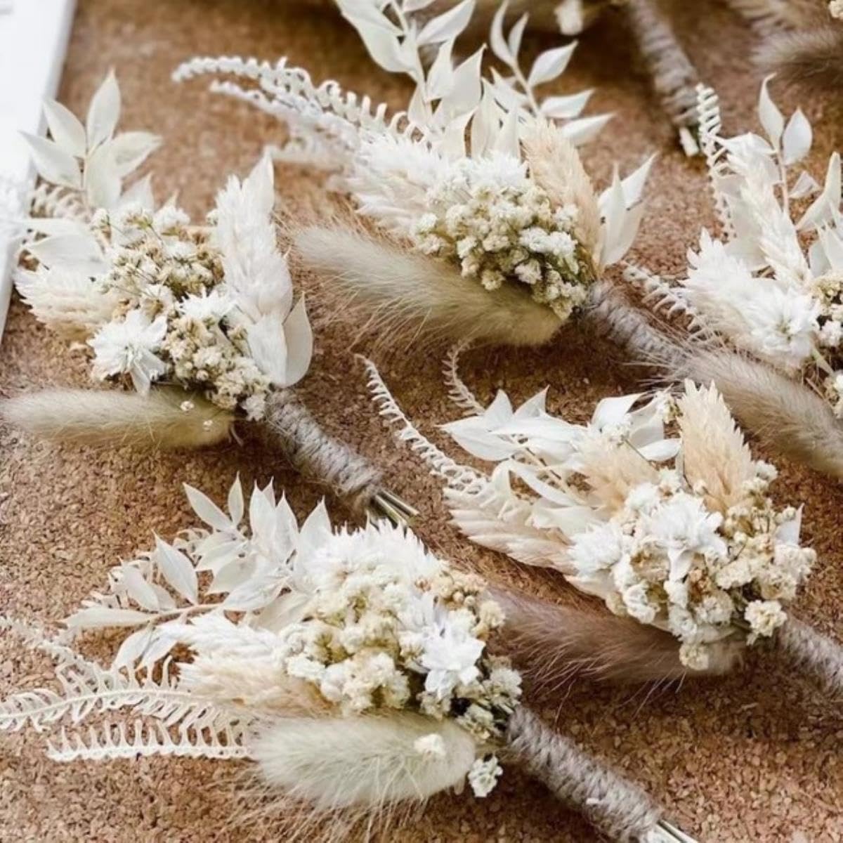 DBDJWHJ Piezas de Flores secas Boutonnieres Mini Ramos para Suministros de Boda Boho Ramillete decoración de Mesa rústica Fiesta hogar Foto Accesorios De-A