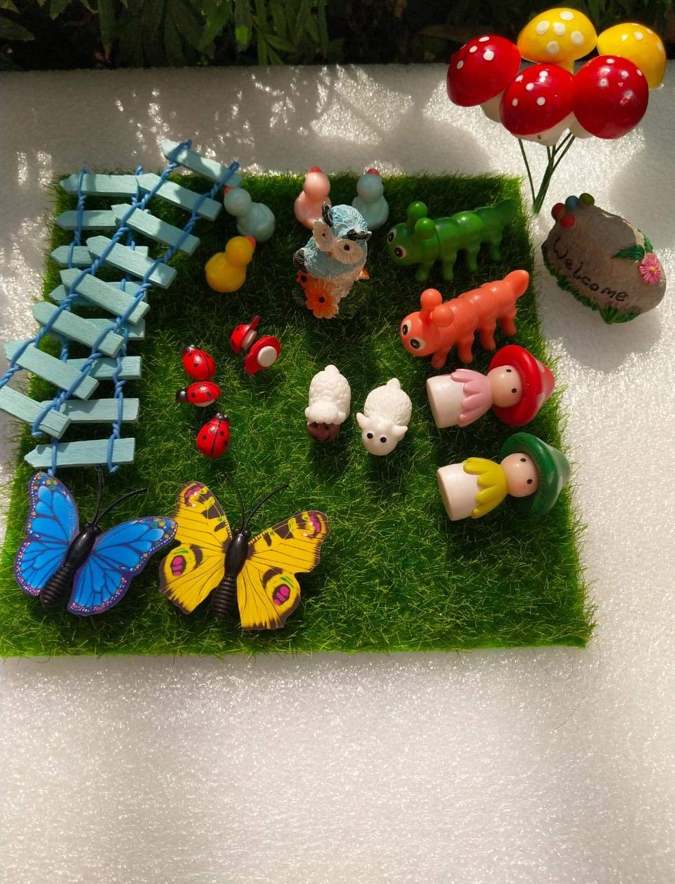 RV's Garden Fairy Garden Accessories Kit 26 Pieces, Miniature Figurines House Set, Hand Painted Fairies & Gnome Statues for Outdoor Or Home Decor Gifts Grass NOT Included.(Resin, Multicolour)