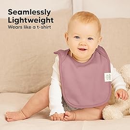 KeaBabies 8-Pack Baby Bibs for Boys, Girls - Pullover Bibs for Drooling Teething Baby Girl & Boy Toddler, Newborn, Soft & Absorbent, Cute Colors, Large Torso Coverage Keep Infant Clean & Dry (Mauve)