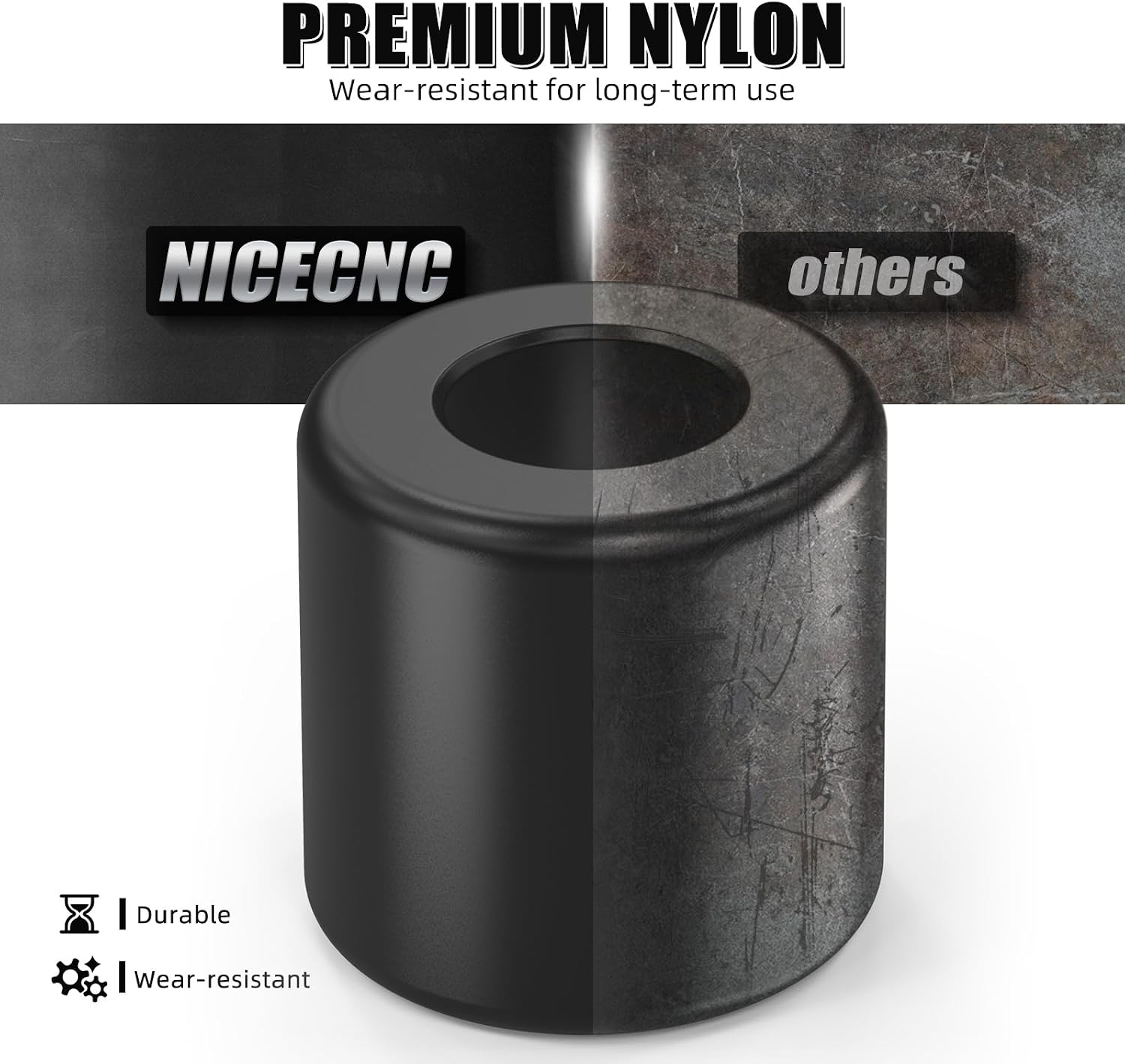 NICECNC Chain Roller, Upper and Lower Nylon Chain Roller Compatible with Yamaha Blaster 200 1988-2006, Warrior 350 1987-2004, Part Number 22W-22178-01-00, 30X-22178-00-00