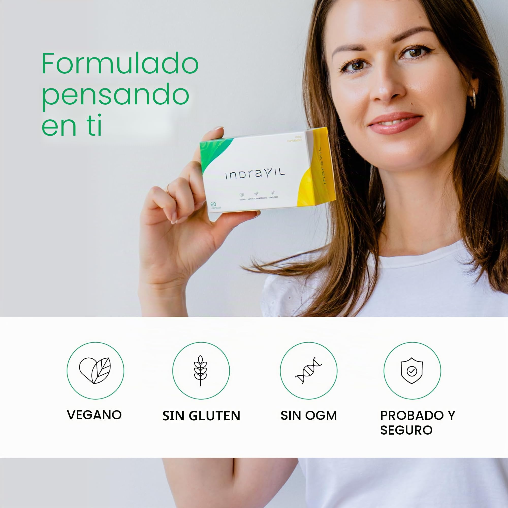 La fórmula DUO original 2024 Apoya el cuerpo con polvo de espirulina, polvo de inulina, Garcinia Cambogia, L-carnitina, L-arginina y zinc, 60 cápsulas (1 paquete)