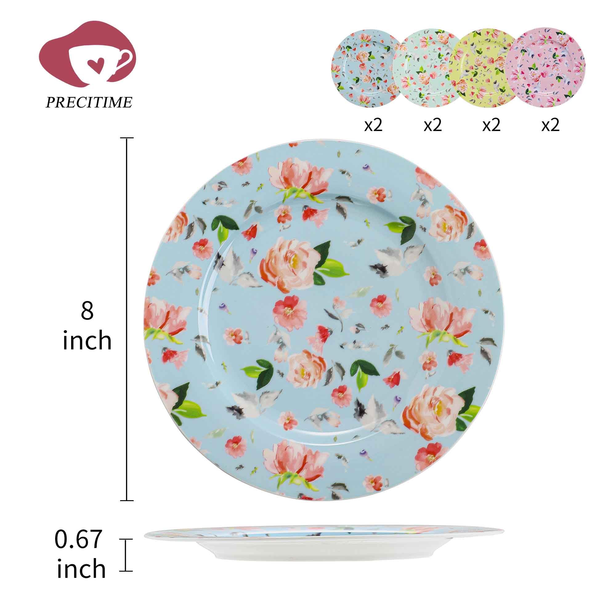 HomeElves Salad Plates, 8.5 Inch Ceramic Plates Set Of 6 - View #10