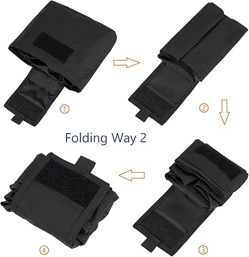 Miniatura 8 de TACNEX Bolsa de volquete para cinturón de trabajo, cinturón de batalla, bolsa de herramientas enrollable, bolsa de caída con clip MOLLE con cordón