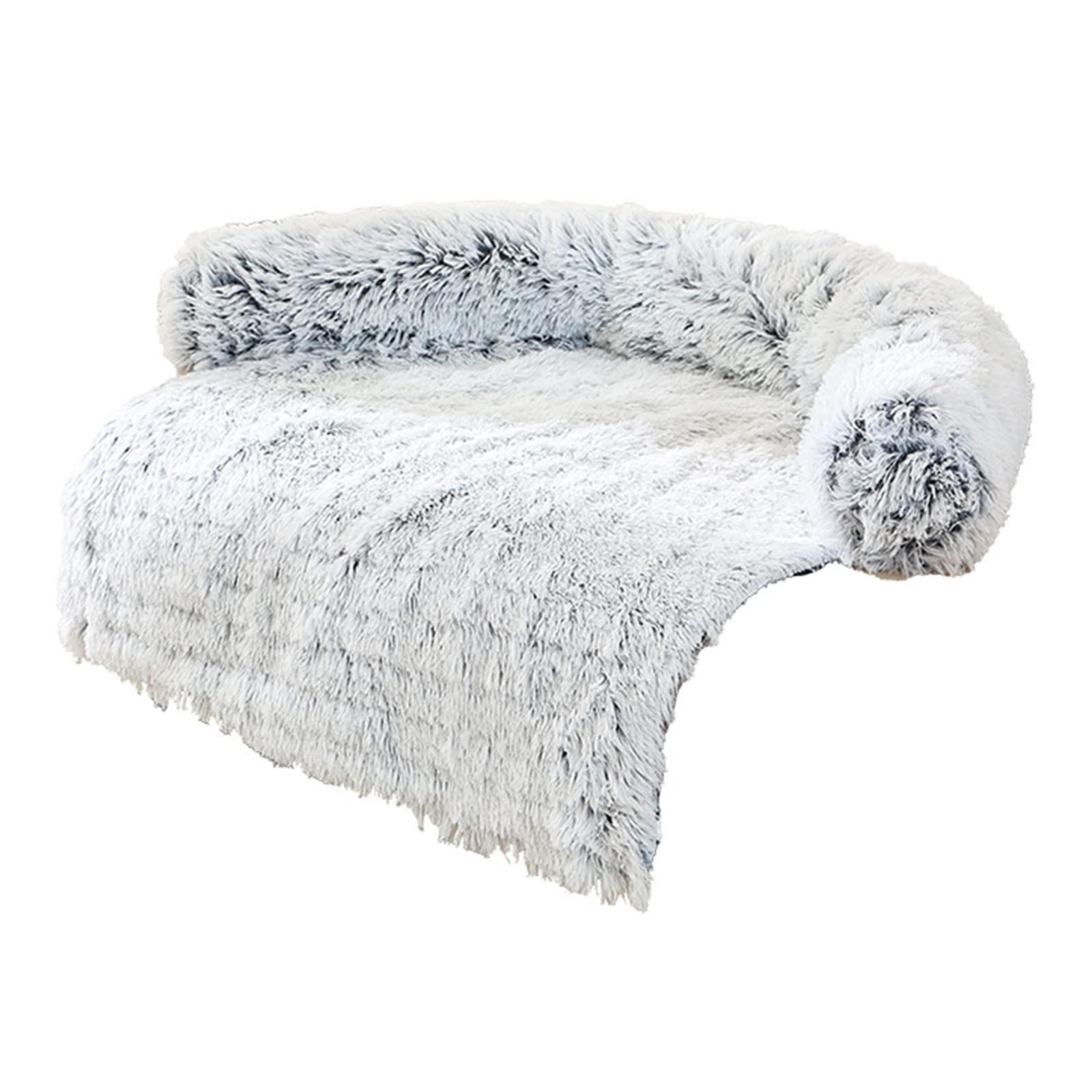 Sofá de Felpa Sofá Cama de Felpa for Camas de Felpa de Invierno Cojín Cama de Felpa Cama for Mascotas for Coche Confort Cálido for Accesorios de Perreras/296(Gradient Gray rounde)