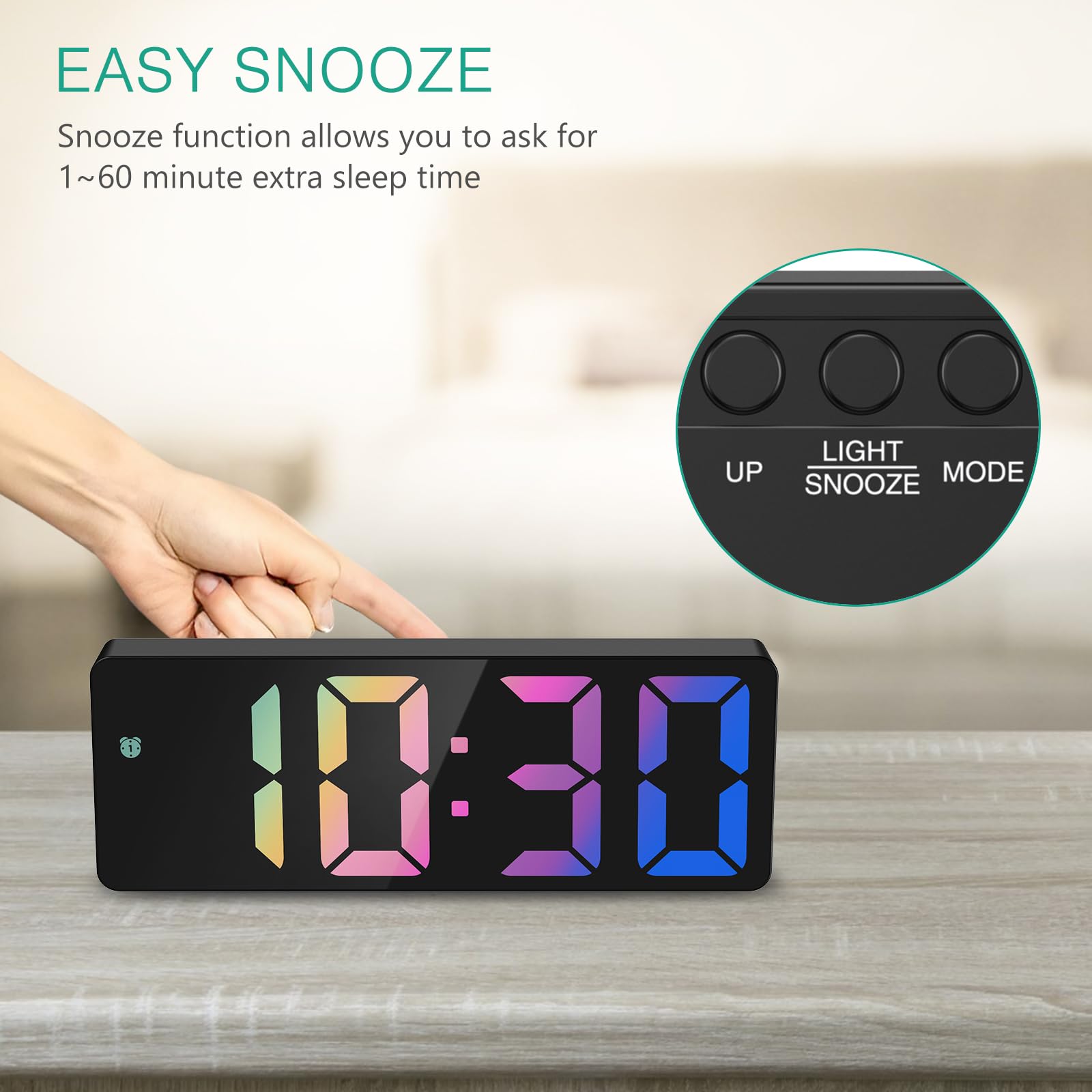 ORIA Réveil Enfant Éducatif Jour/Nuit, Réveil Numérique avec Veilleuse RGB 11 Couleurs, 10 Musiques, Double Alarme, Réglage Luminosite, Veilleuse Enfant, Entraîneur de Sommeil pour Garçons/Filles