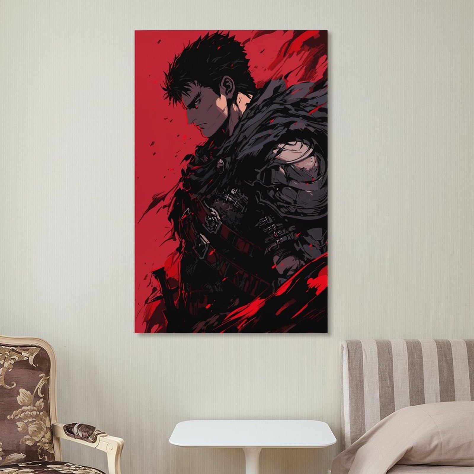 SECOLI Berserk Klassisches Anime-Leinwand-Poster, dekoratives Gemälde, Wandkunstdruck, modernes Dekor, ungerahmt, 40 x 60 cm