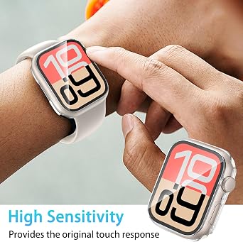 6 Pack Case Screen Protector for Apple Watch Series 9/8/7 41mm