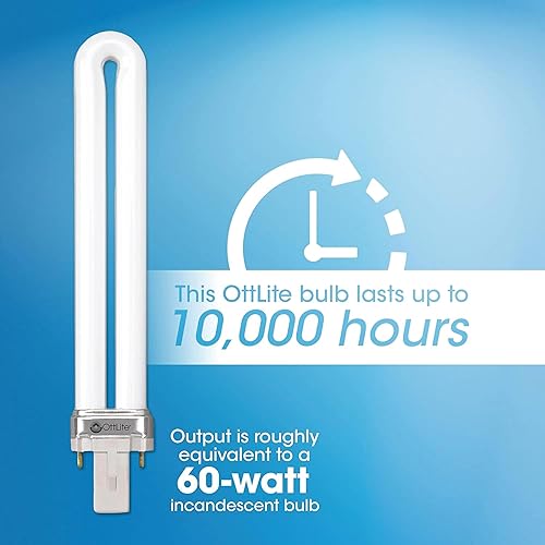 Miniatura 3 de OttLite Lámpara de pie de 18 vatios con cuello flexible, accesorio de base de rueda incluido, color blanco