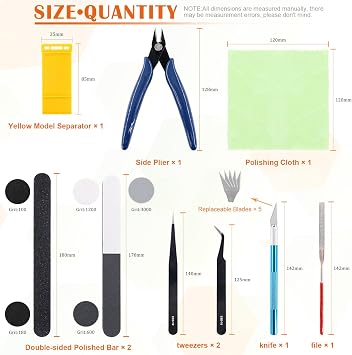 10Pcs Model Tools Craft Set Modeler Building Kit for Basic Model Assembling, Building and Repairing