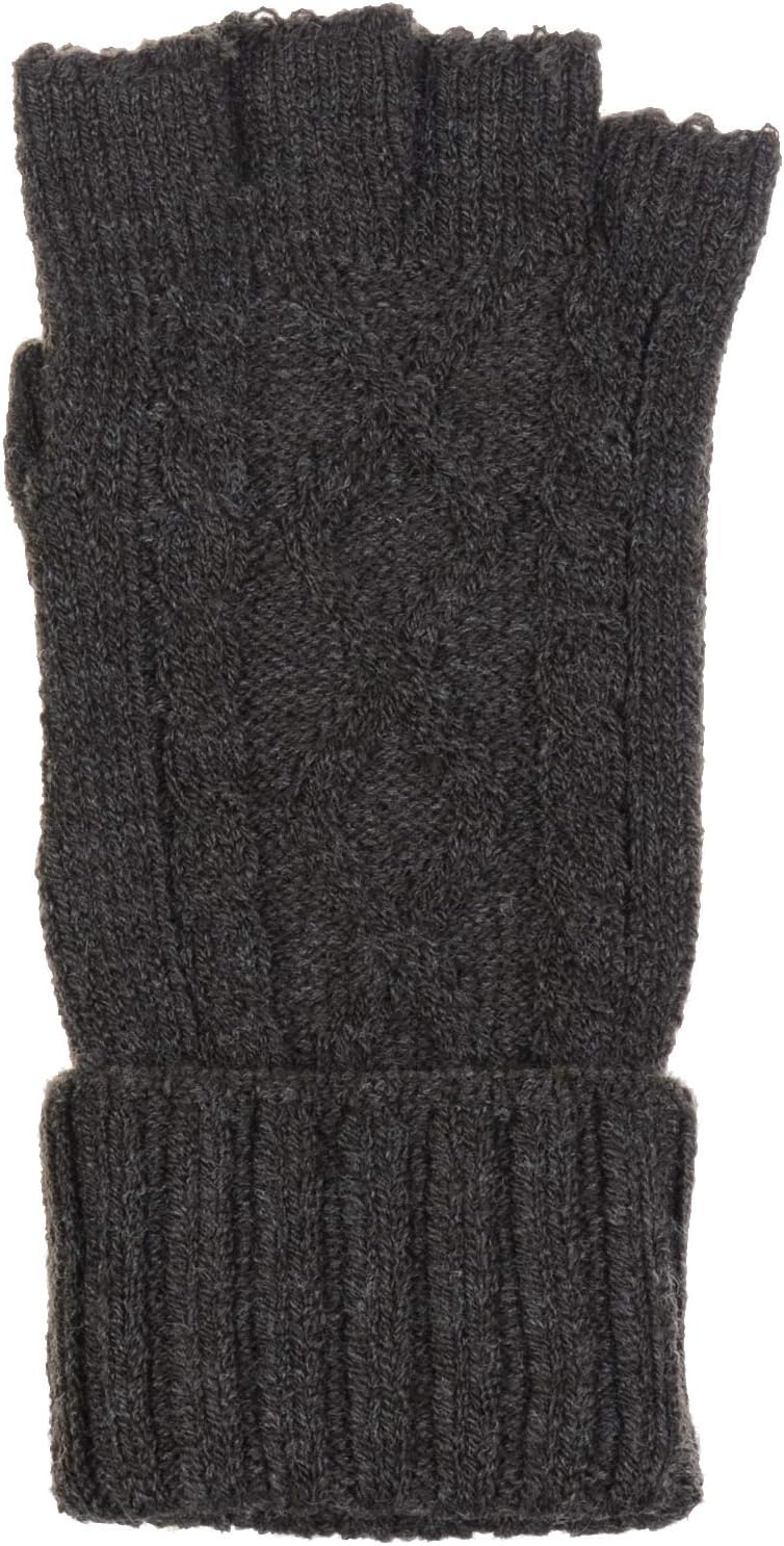Be Your Own Style BYOS Unisex Winter Fall Soft Cable Fingers Free Fingerless Knit Gloves Stretchy - Image 3