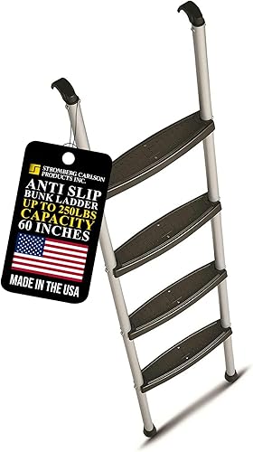 Miniatura 6 de Stromberg Carlson Escalera para litera de caravana para remolques de viaje, escaleras de cámper con peldaños moldeados, incluye ganchos y accesorios
