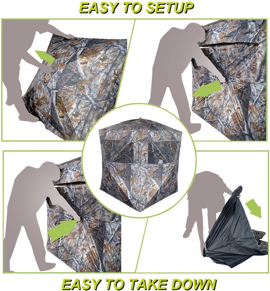 THUNDERBAY SPUR Collector 2-4 Person Hunting Blind, Portable Ground Blind with Silent Sliding Window, Portable Durable Hunting Tent for Deer & Turkey Hunting - Image 5