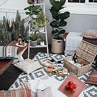 Vista 7 de 100 hojas de papel encerado en seco a cuadros rojos y blancos, forros de papel resistentes a la grasa, revestimientos para cestas