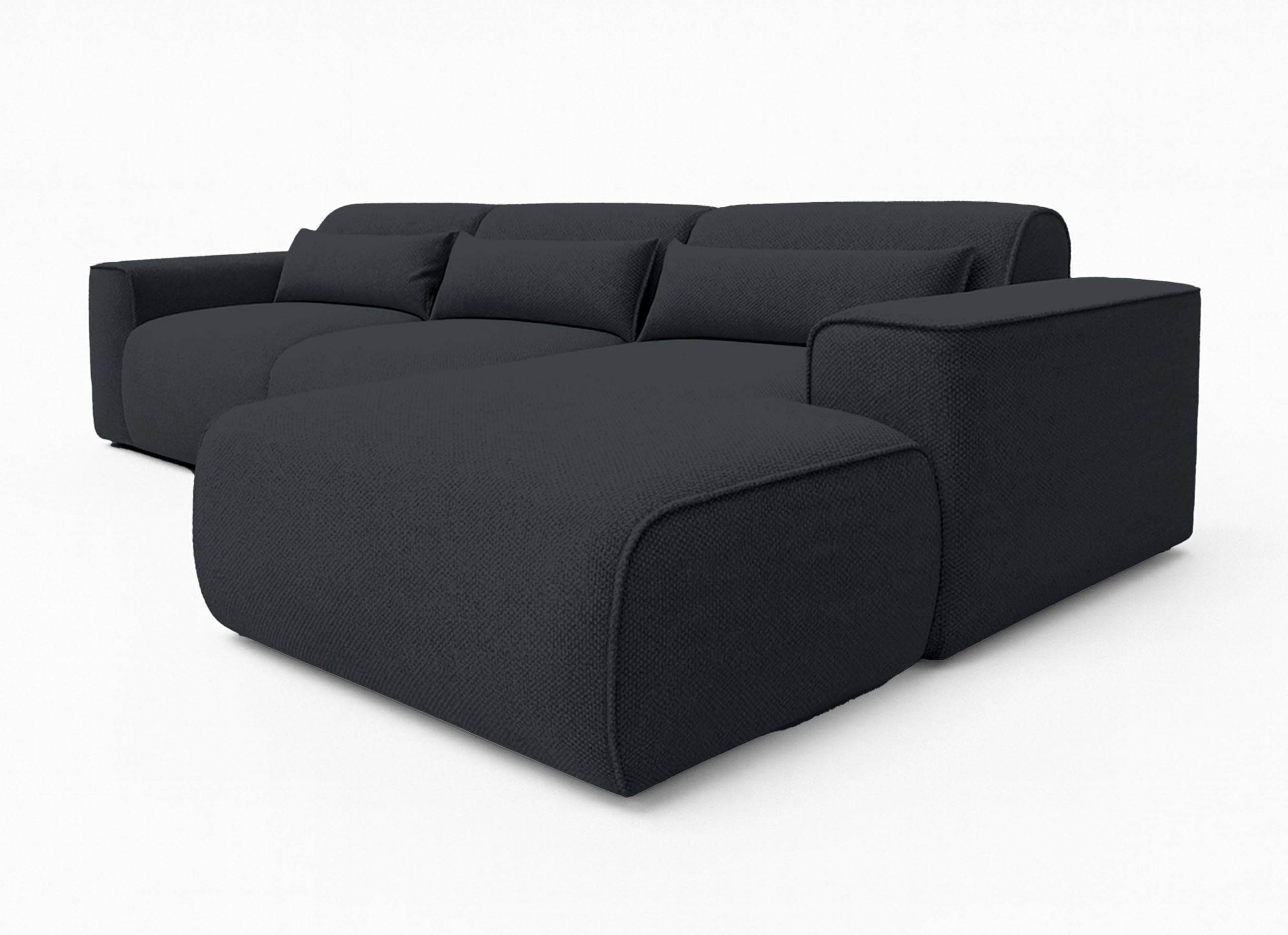 AXLIVING Ruyam Canapé d'angle avec Fonction Convertible Noir R