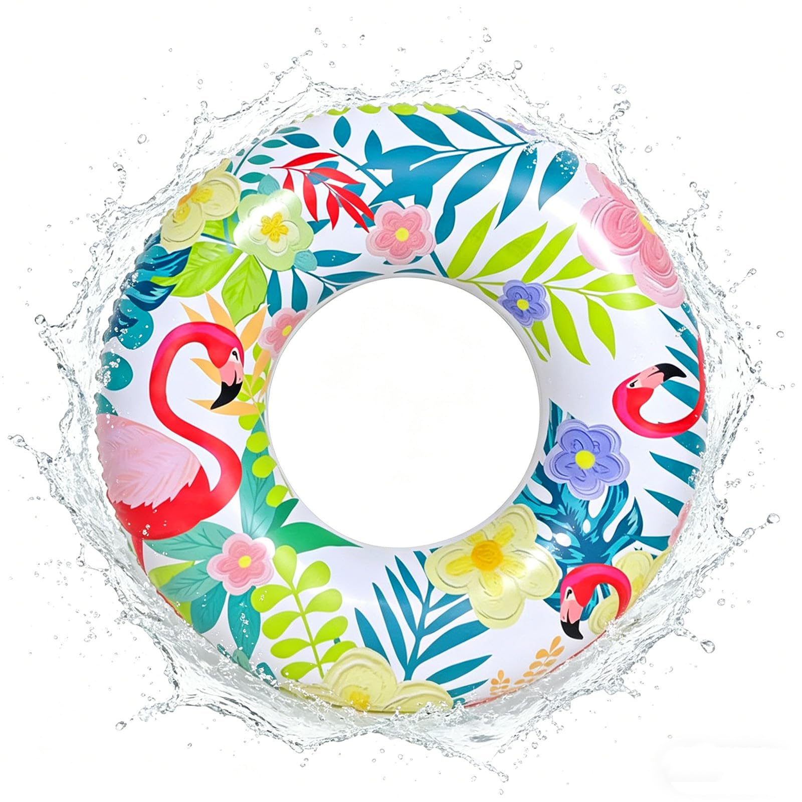 Swimming Ring Inflatable Rubber Rings for Adults,120cm Maxi Hawaiian Inflatable Pool Ring Floaties,Giant Flamingo Swim Ring Water Float Inflatables Pool Floats Tube for Women Beach Summer Water Party