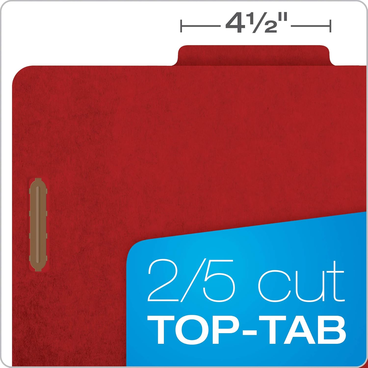 Pendaflex Classification Folders, Standard, 2 Dividers, Embedded Fasteners, 2/5 Cut Tab, Bright Red, Letter Size, 10/BX (24131P)