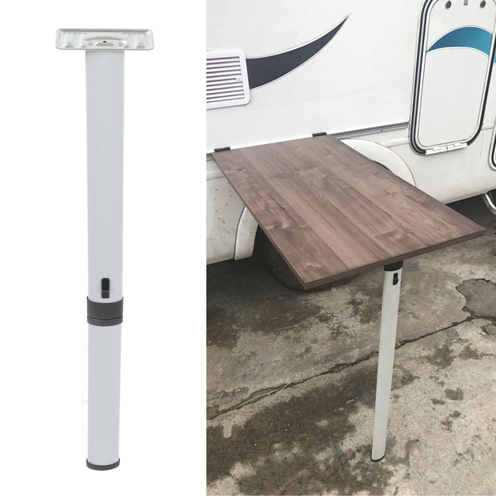 730 Mm/28,7 Cala Składana Noga Stołu RV Odłączany Składany Wspornik Nogi Stołu ze Stopu Aluminium do Przyczepy Kempingowej RV Samochód Kempingowy Karawana Części Zamienne do