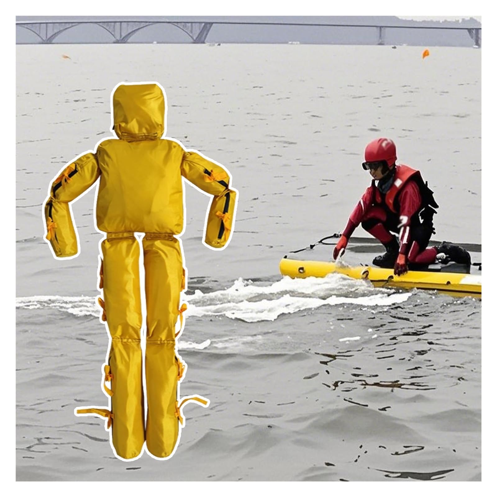 Mannequin d'entraînement de sauvetage aquatique pour la prévention de la noyade, outil de pratique de sauvetage réglable pour écoles et communautés
